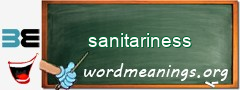 WordMeaning blackboard for sanitariness